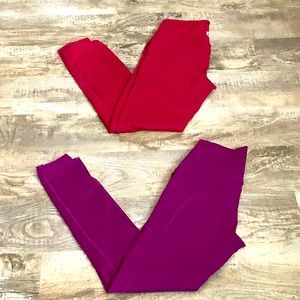 Buffbunny red and purple leggings